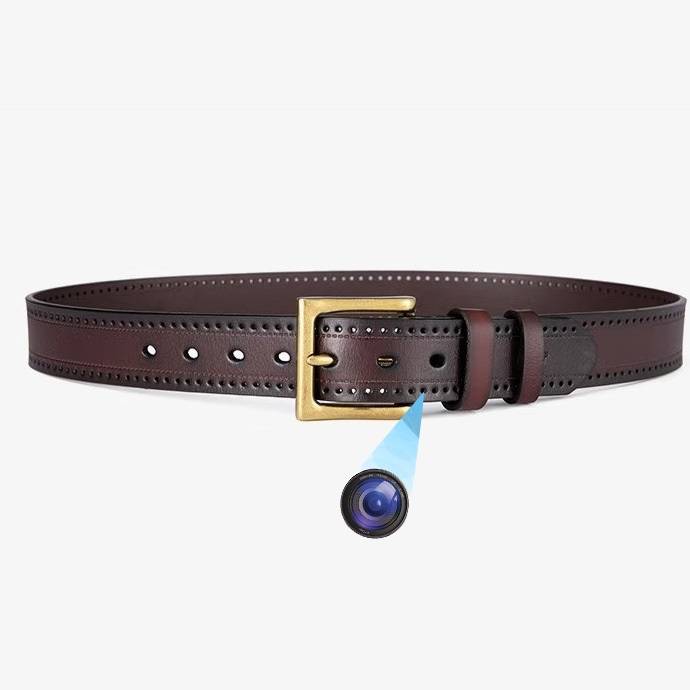 Spy belt with FullHD hidden camera brown 01
