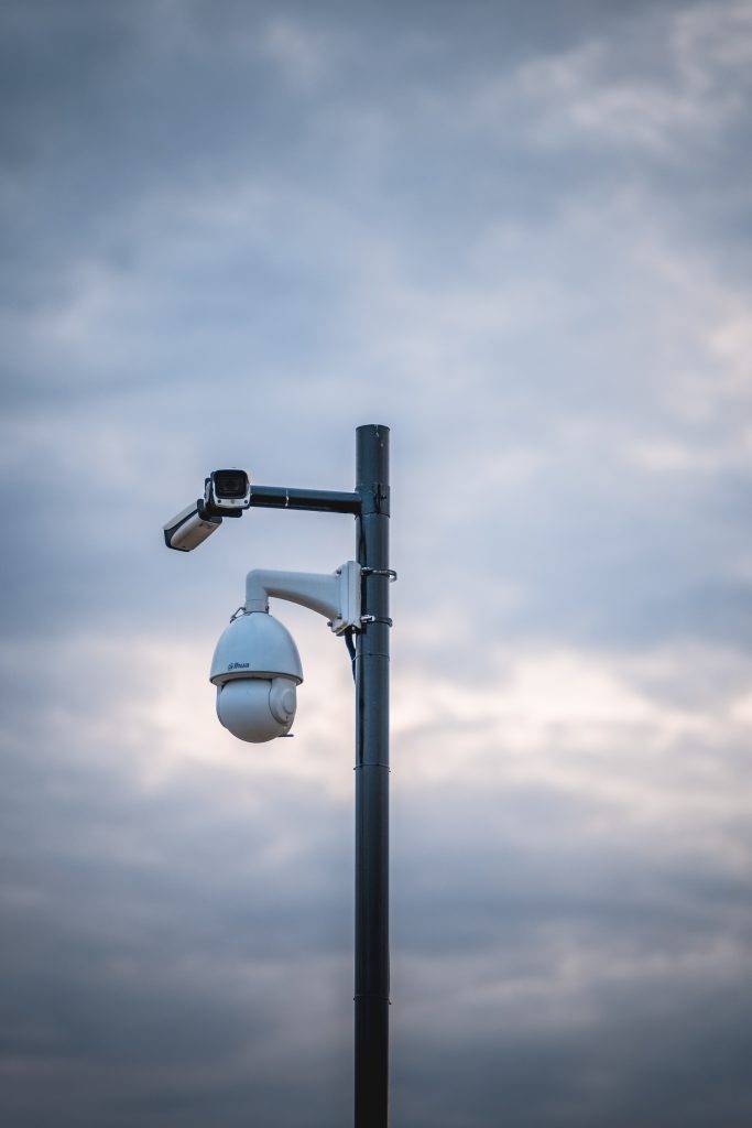 Security cameras installed outside
